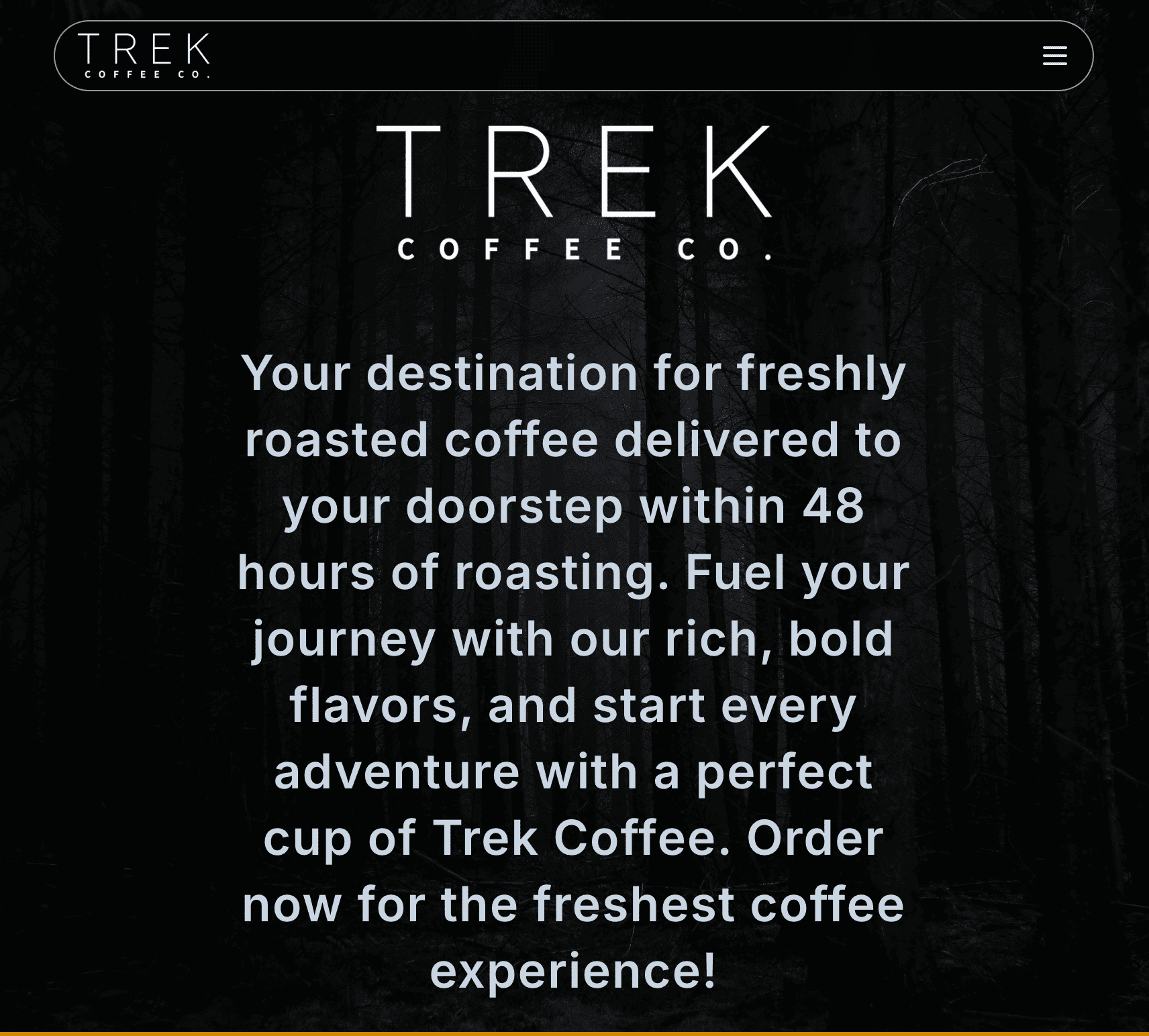 Trek Coffee Co. — e-commerce screenshot